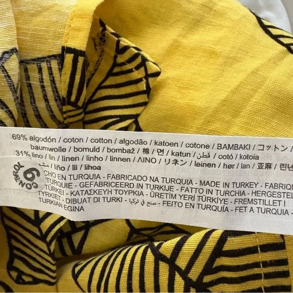 ZARA linen blend leaf skirt